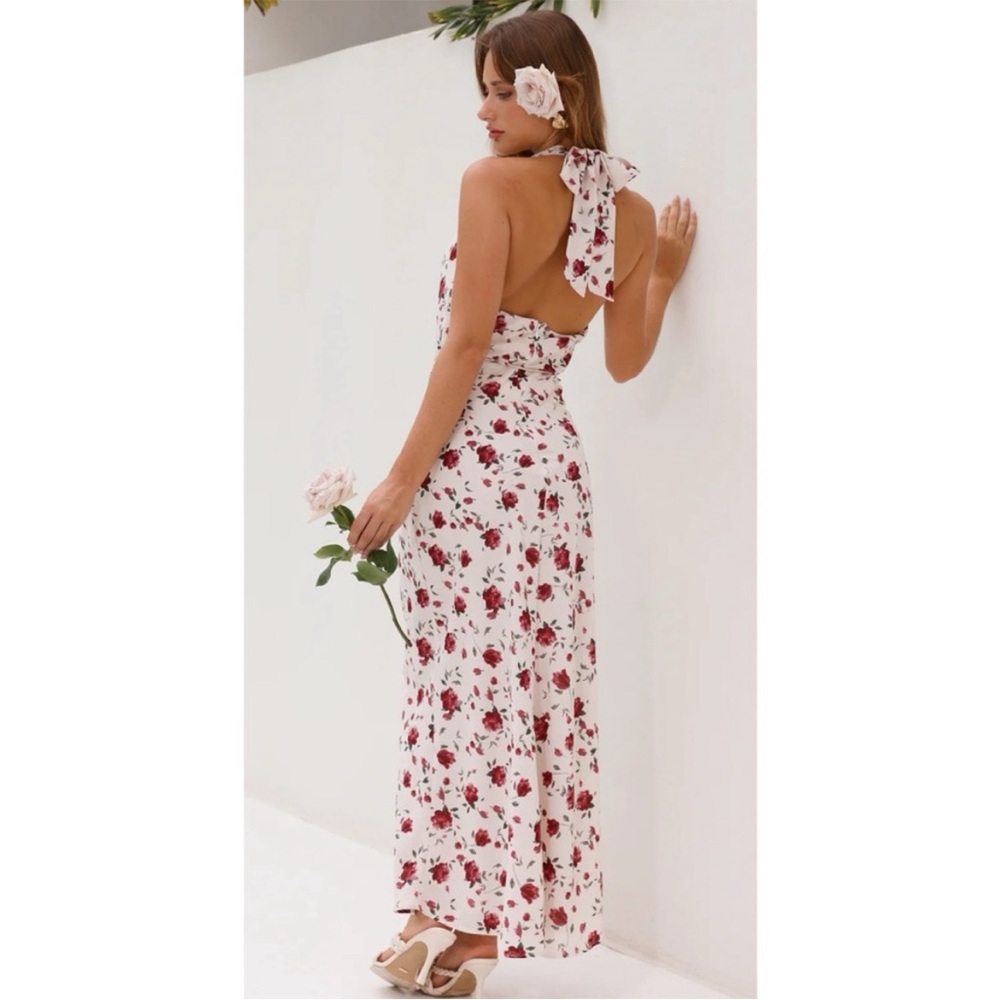 Hello Molly Floral Maxi Dress - White And Red - image 3